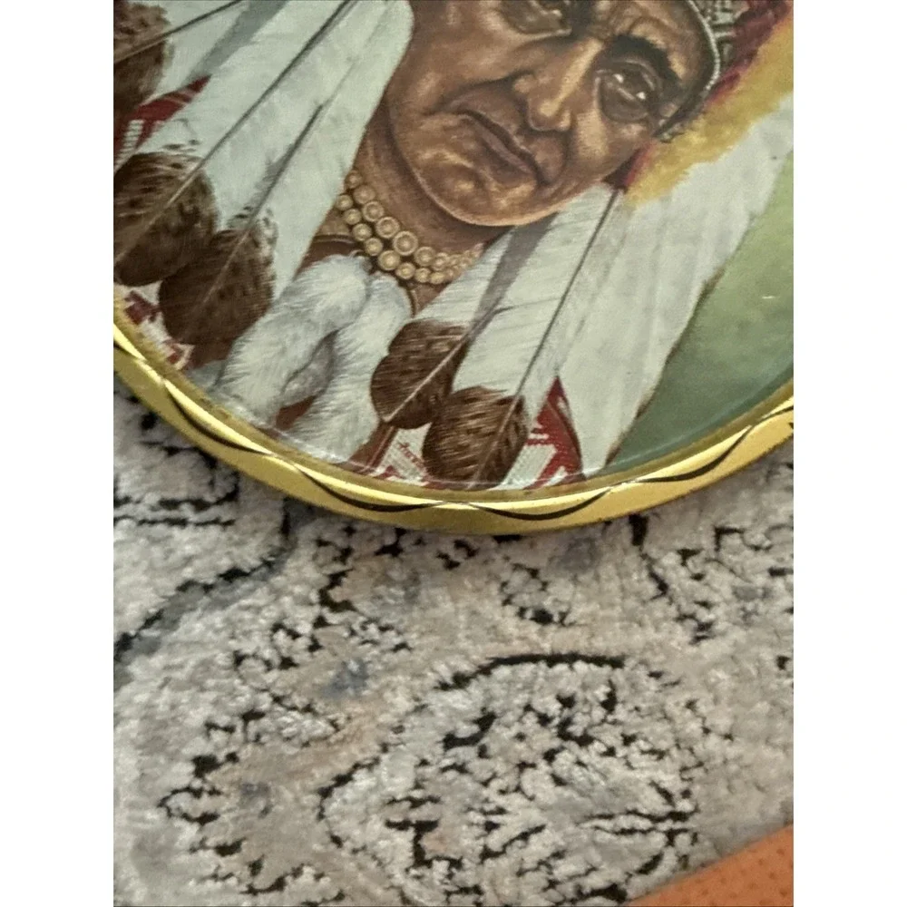 Vintage Native American Metal Tray - Round 11